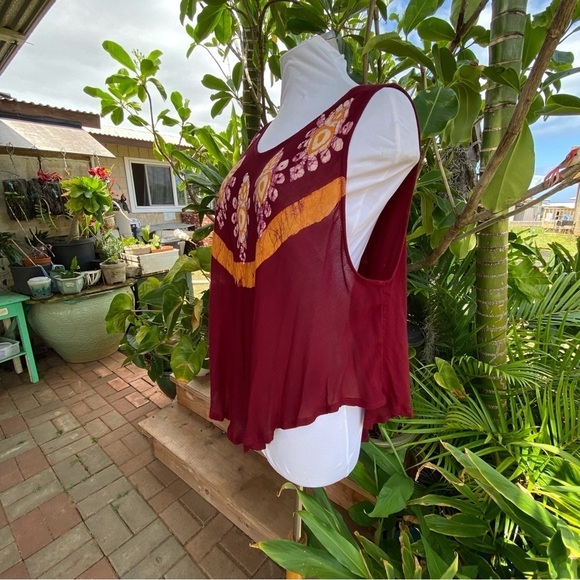 6 for$20♥️Highness maroon and goldenrod yellow hippie boho top. - Picture 9 of 9